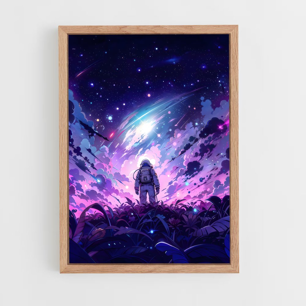 Poster Étoiles Violettes – affiche Art spatial (vue 4)
